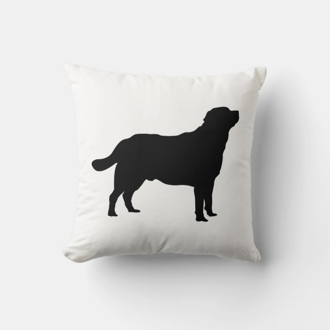Coussin Labrador Black Silhouette Standing Lab (Recto)