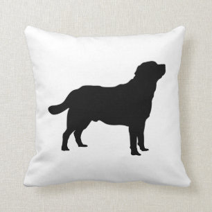 Coussin Labrador Black Silhouette Standing Lab
