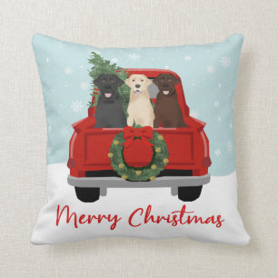 Coussin Labrador Christmas Truck