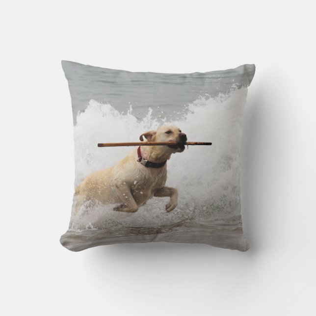 Coussin Labrador - jaune - allez effort ! Échouez les (Recto)