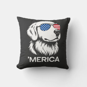 Coussin Labrador patriotique drapeau américain Quatre Juil