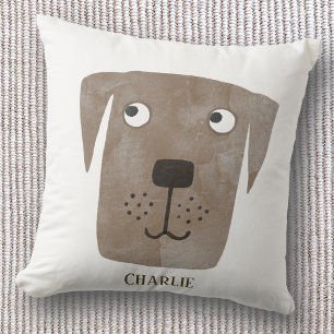 Coussin Labrador Retriever chocolat drôle Chien Nom person
