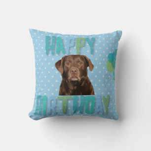 Coussin Labrador Retriever Dog Joyeux anniversaire