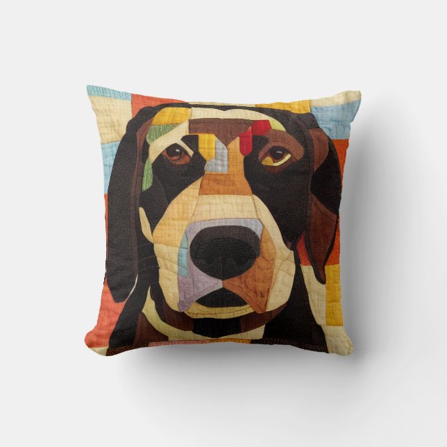 Coussin Labrador Retriever Dog Patchwork Quilt by kedoki (Recto)