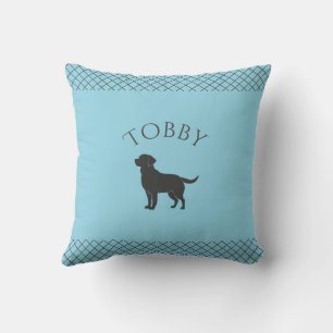 Coussin Labrador Retriever Personnalisé Bleu Pastel
