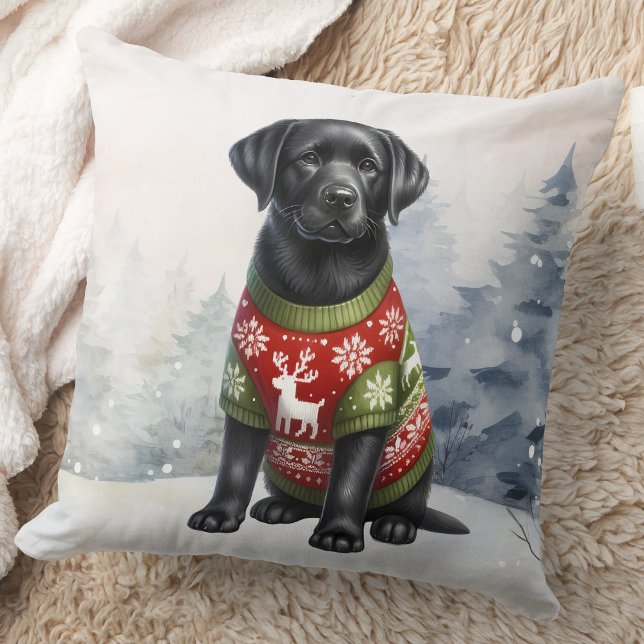 Coussin Labrador Retriever Puppy Holiday Sweat Dog (Créateur téléchargé)