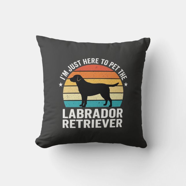 Coussin Labrador Retriever Rétro Caresse de Chien (Recto)