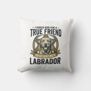 Coussin Labrador Vrai Ami Conception Vintage Amateur de Ch