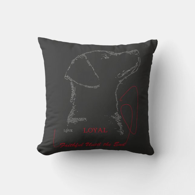 Coussin Labrador Word Art | Loyauté dans chaque ligne (Recto)