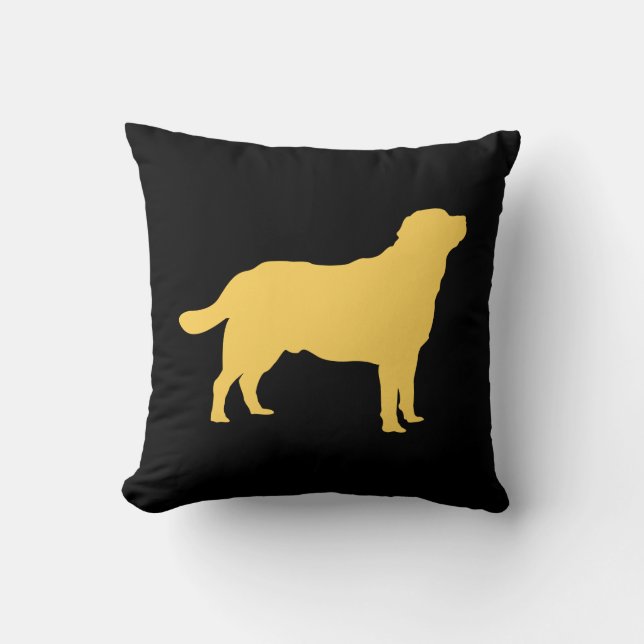Coussin Labrador Yellow Silhouette Standing Lab (Recto)