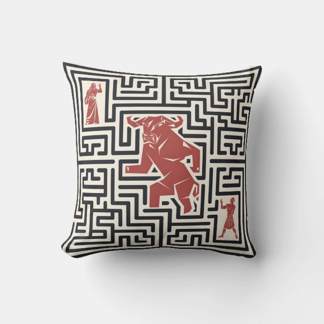 Coussin Labyrinthe de la Cuisine Minotaure (Recto)