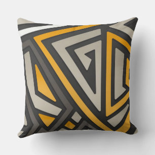 Coussin Labyrinthe de Triangle Géométrique Abstrait Modern