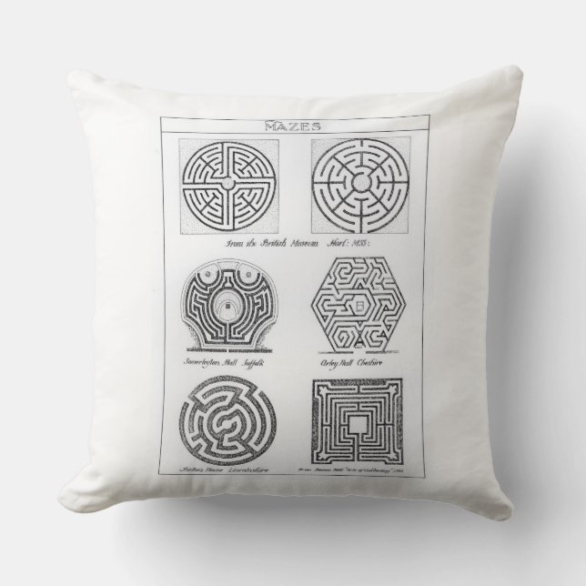 Coussin Labyrinthes, c.1900 (gravure) (photo de b/w) (Recto)