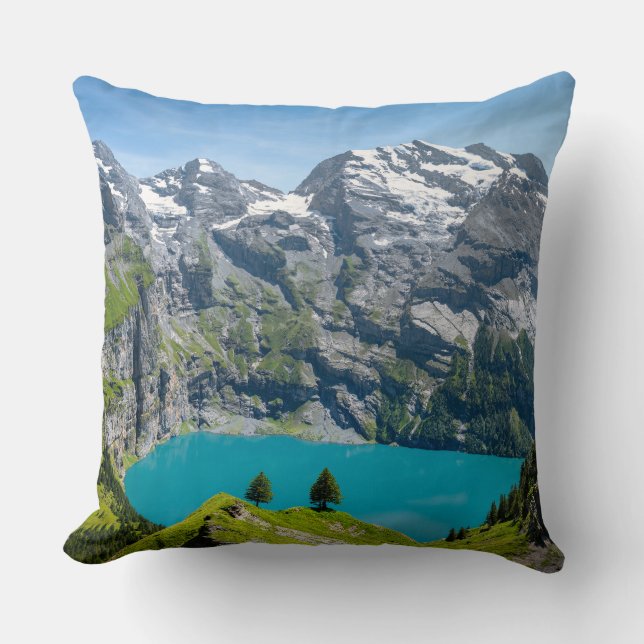 Coussin Lac alpin Oeschinensee en Suisse (Recto)