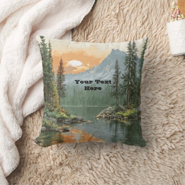 Coussin Lac au coucher du soleil (Couverture)