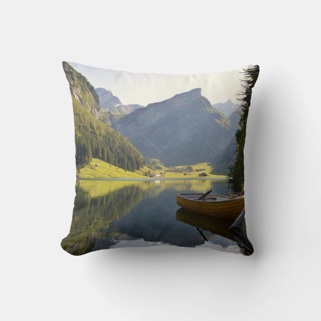 Coussin Lac de montagne alpin en Suisse (Recto)