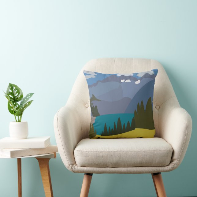 Coussin Lac de montagne des Alpes (Chaise)