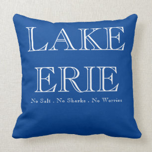 Coussin Lac Érié, humour du Grand Lac, pas de requins, pas