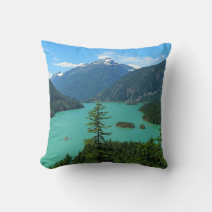 Coussin Lac Turquoise de Snowy Mountain à Washington