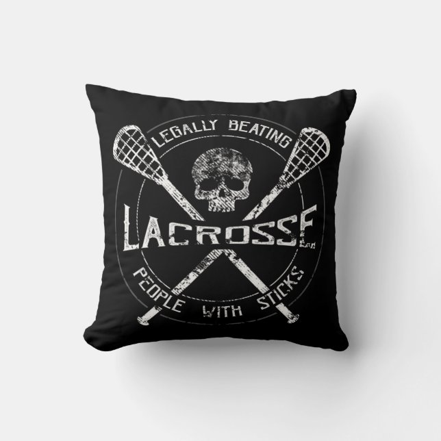 Coussin Lacrosse Battre Légalement Les Gens Avec Des Bâton (Recto)