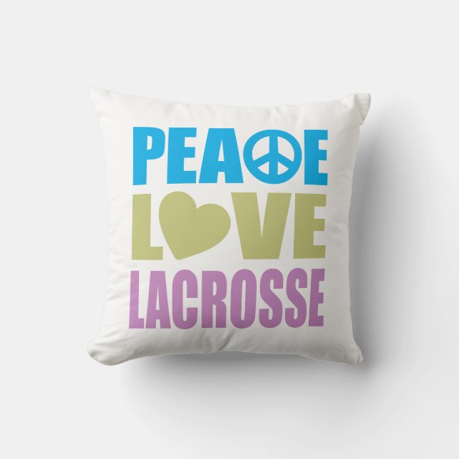 Coussin Lacrosse d'amour de paix (Recto)
