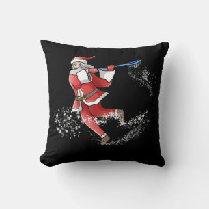 Coussin Lacrosse Père Noël Cool de Noël Lax Sport laide X-