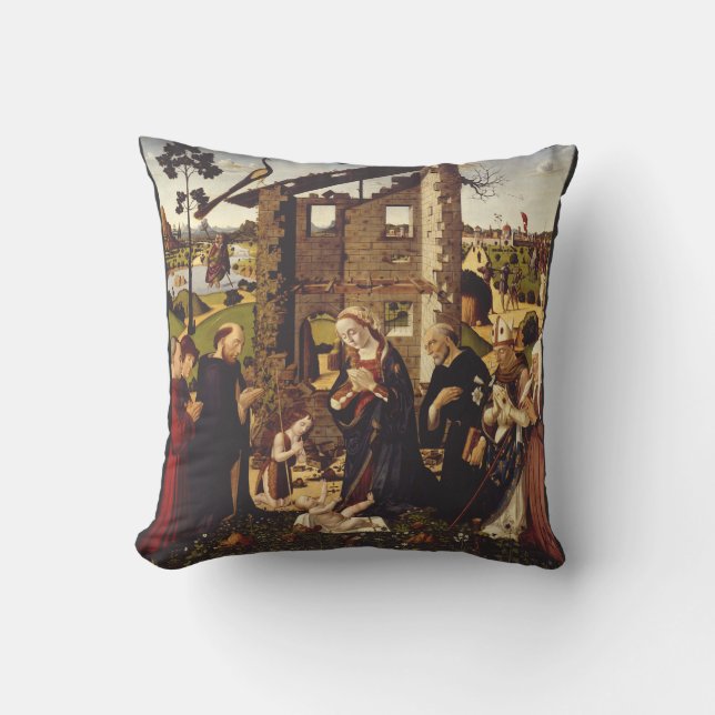 Coussin L'Adoration par Biagio d'Antonio Art Médiéval (Recto)