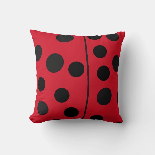 Coussin Lady Bug Red et Black Design (Recto)
