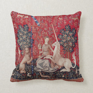 Coussin Lady et Unicorne Vue de la Tapisserie Médiévale