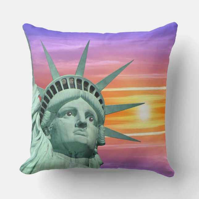 Coussin Lady Liberty et lever de soleil (Recto)
