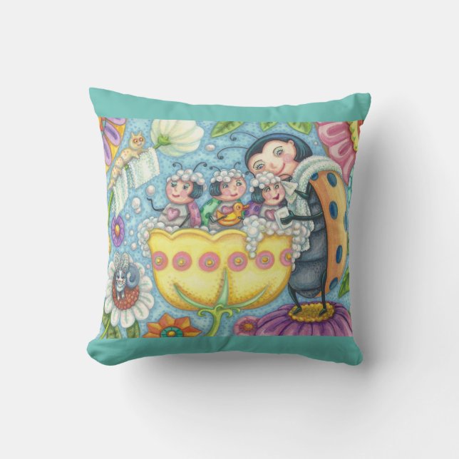 Coussin Ladybug Bubblebath LADYBUG FAMILLE JETER PILLOW (Recto)