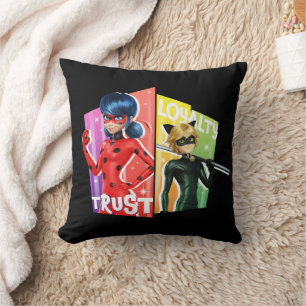 Coussin Ladybug & Cat Noir   Confiance et fidélité
