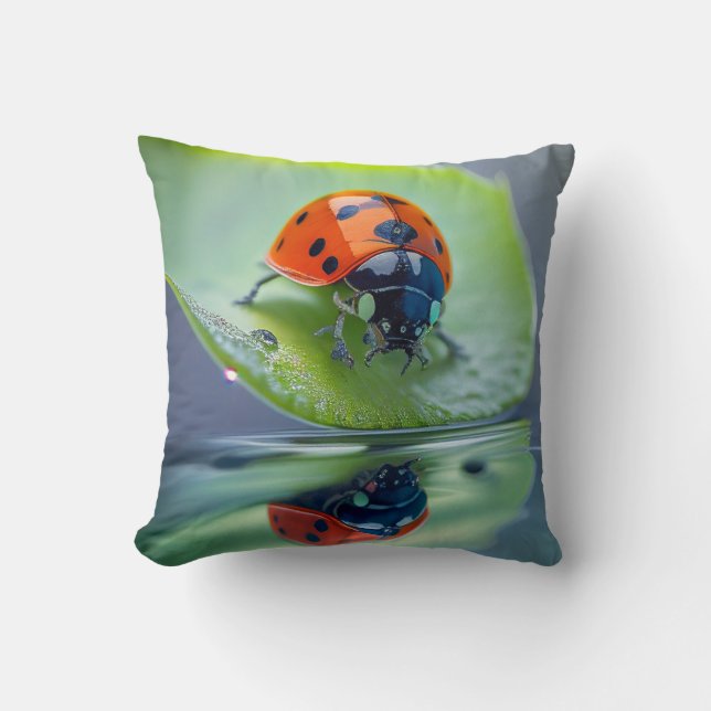 Coussin Ladybug Leaf Calme Nature Tranquille Saison paisib (Recto)