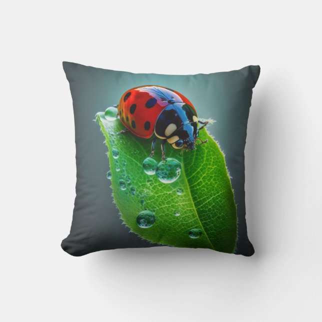 Coussin Ladybug Leaf Calme Nature Tranquille Saison paisib (Recto)