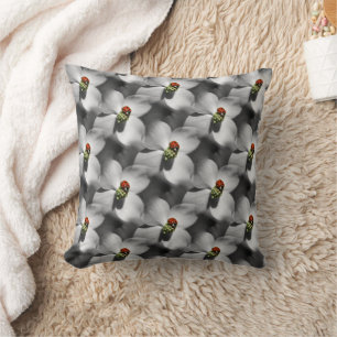 Coussin Ladybug Sur Dogwood Flower Motif Nature