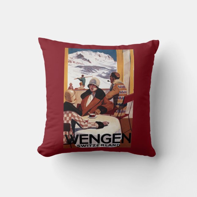 Coussin L'affiche promotionnelle de club incliné (Recto)