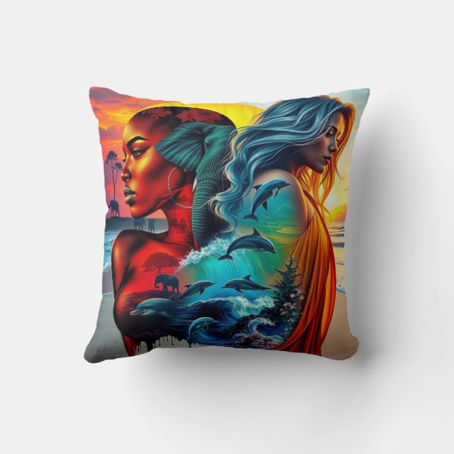 Coussin L'Afrique rencontre Marine (Verso)