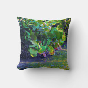 Coussin Lagune de la mangrove avec des raisins de mer