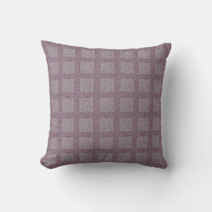 Coussin Laine tricotée grise et bordeaux