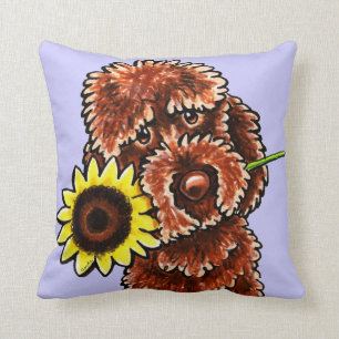 Coussin -Laisse ensoleillée Art™ de Labradoodle de