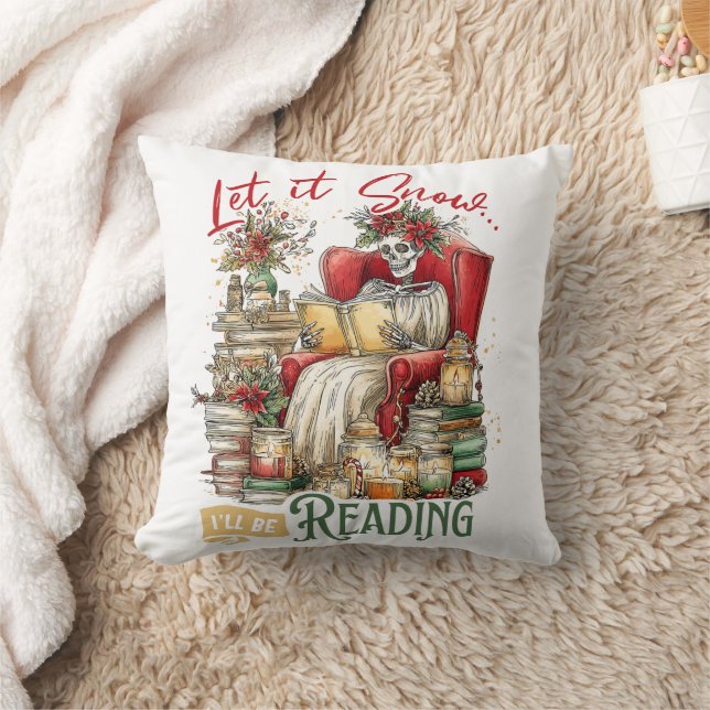Coussin Laisse-le neiger je vais lire (Couverture)