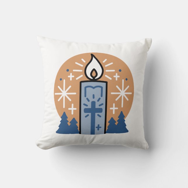 Coussin Laisser la foi briller : Thème hiver (Recto)