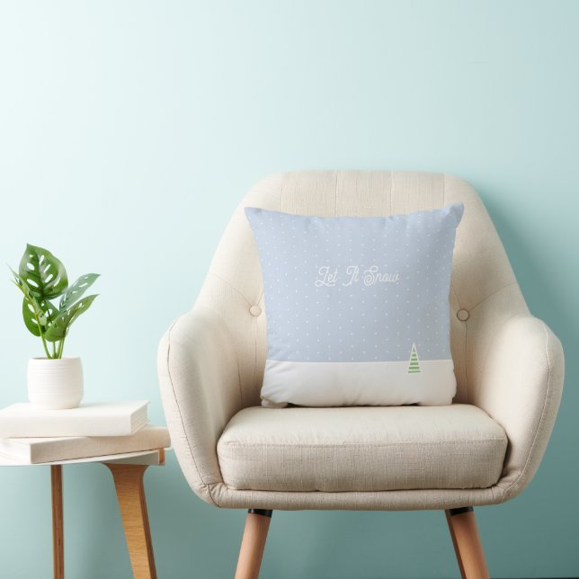 Coussin Laisser neiger un arbre d'hiver minuscule Ice Blue (Chaise)