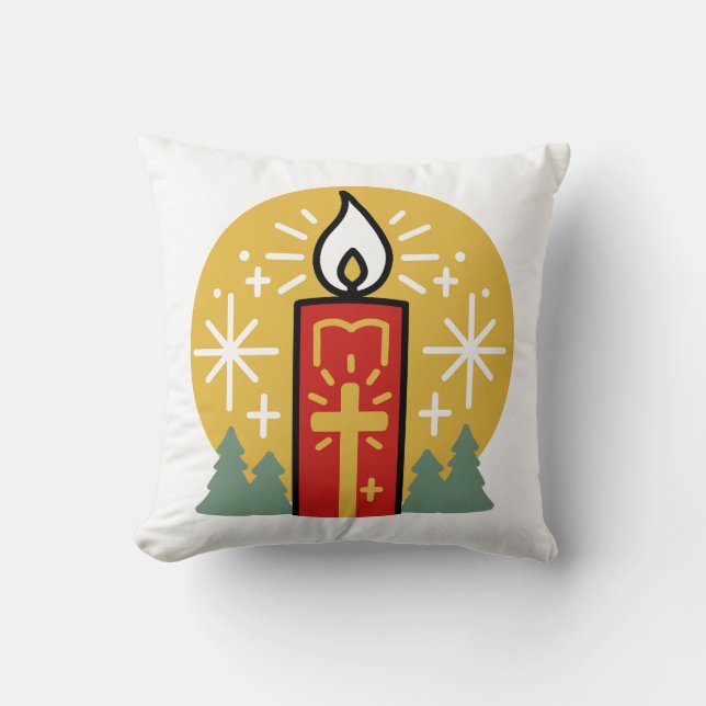 Coussin Laissez Faith être votre plus brillant Star Candle (Recto)
