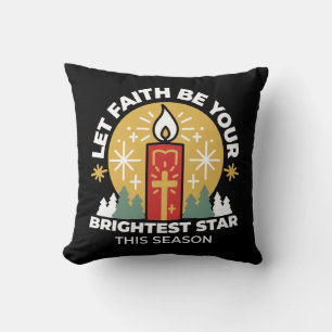 Coussin Laissez Faith être votre plus brillant Star Candle