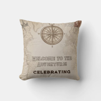 Coussin Laissez l'Aventure Signe de Bienvenue de Voyage Vi
