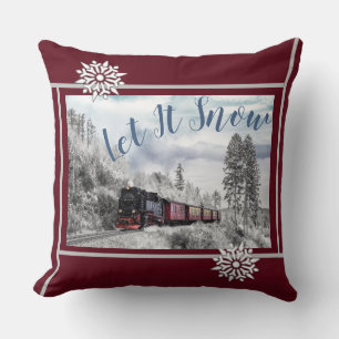 Coussin Laissez Le Train De Neige Se Rendre