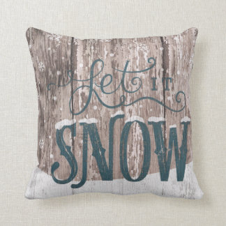 Coussin Laissez lui neiger carreau d'hiver de vacances de
