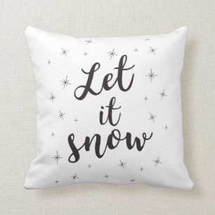 Coussin Laissez lui neiger ; Décor de Noël