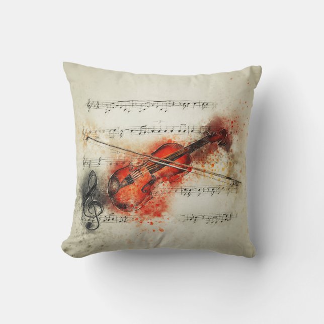 Coussin Laissez lui soyez musique (Recto)